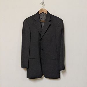 Hugo Boss Mens Wool 3 Button Suit Jacket Black 38R Business Work Office Classic